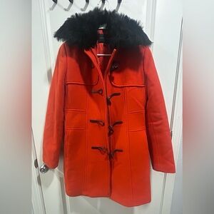 Banana Republic Fiery Orange Pea Coat